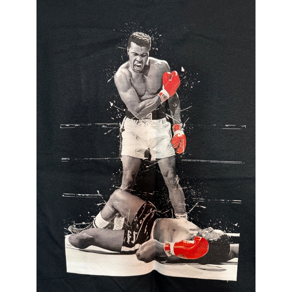 Muhammad Ali vs Sonny Liston Boxing Graphic T-Shirt Mens Medium Black Gildan - Picture 2 of 7